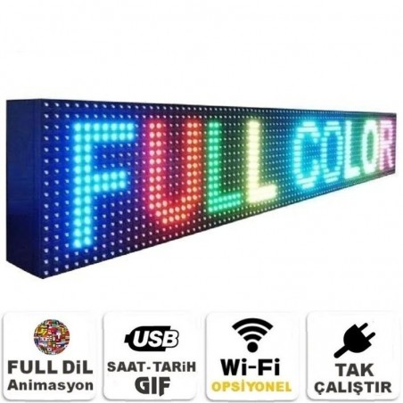 16x160 cm Dış Mekan RGB Led Tabela