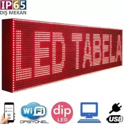 128x32 cm Kayan Yazı Dış Mekan LED Tabela | Full Animasyonlu